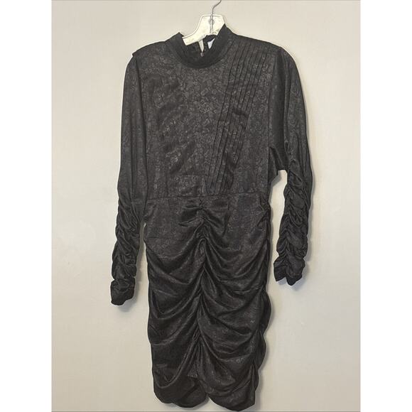 Hunter Bell Victorian Gothic Ariana Ruched Black Dress 8 Vintage Inspired - Picture 2 of 9